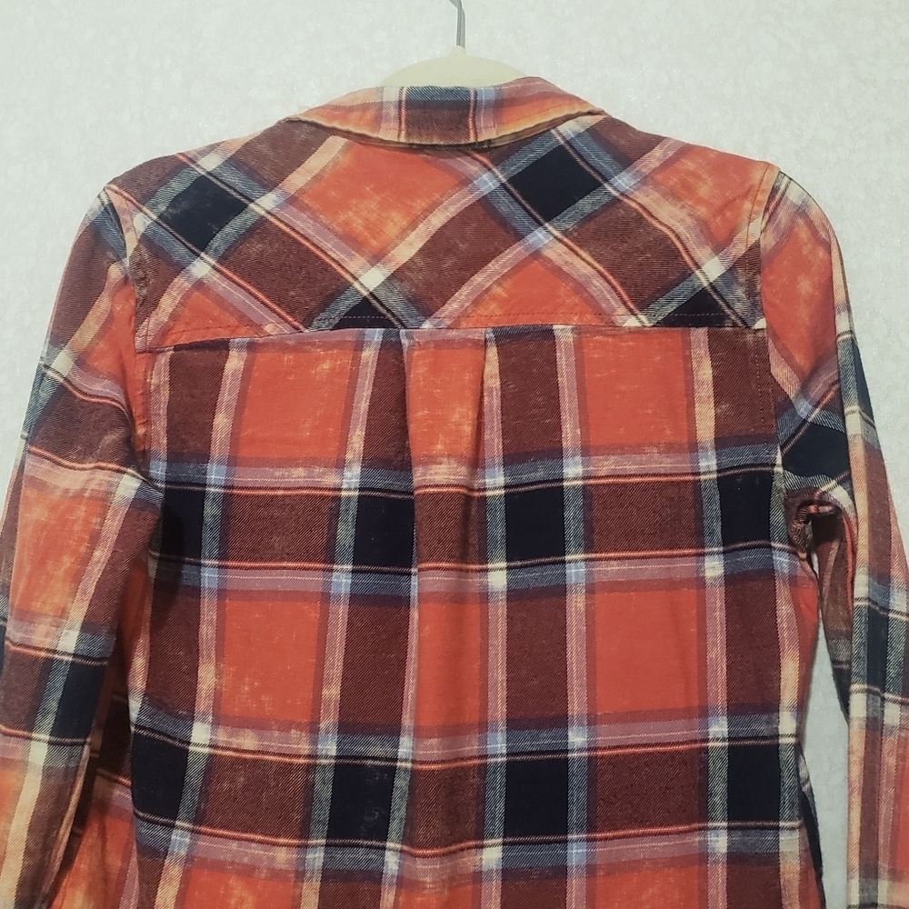 ARIZONA ...ORANGE Plaid Button-Up Shirt...SIZE:SMALL - Picture 5 of 10